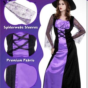 Purple and Black Witch Costume Dress